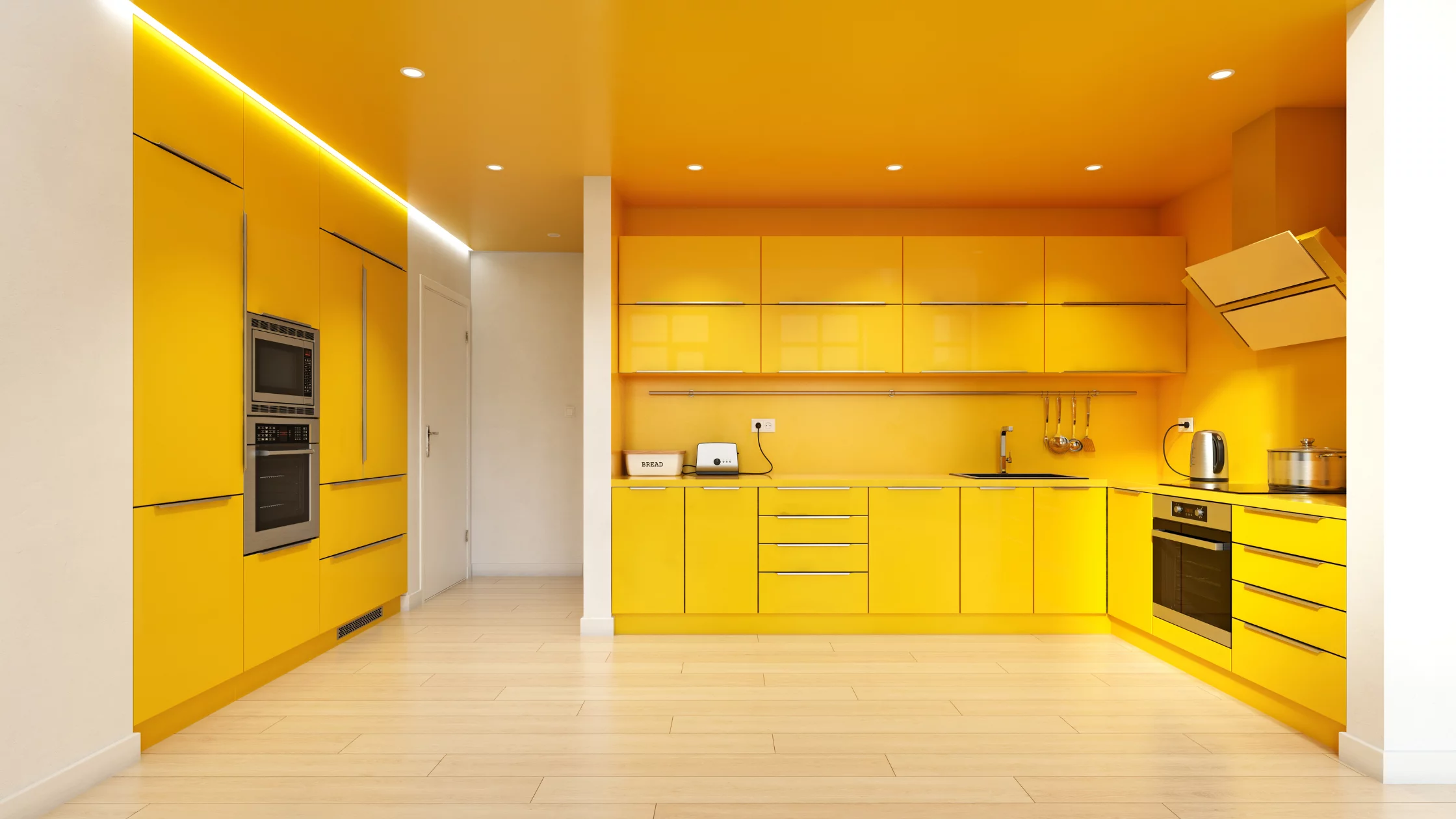Modern Kitchen Yellow Mustard